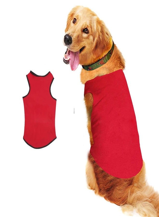 Sage Square Cotton Soft and Breathable Sleeveless Dogs Clothes Vest (Red, XXX Large - 30 Inches),1 Count - Image 1